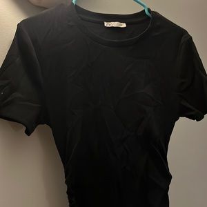 ZARA ribbed LBD with side ruching